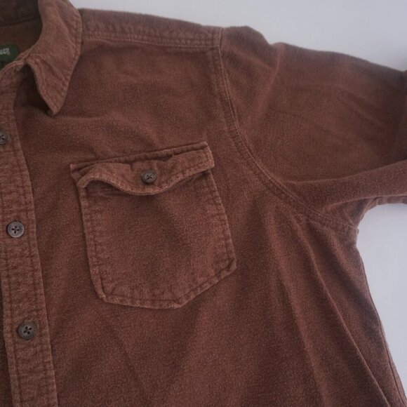 Vintage Eddie Bauer Brown Hunting Outdoors 100% Cotton Button Down Shirt Large - Picture 6 of 11